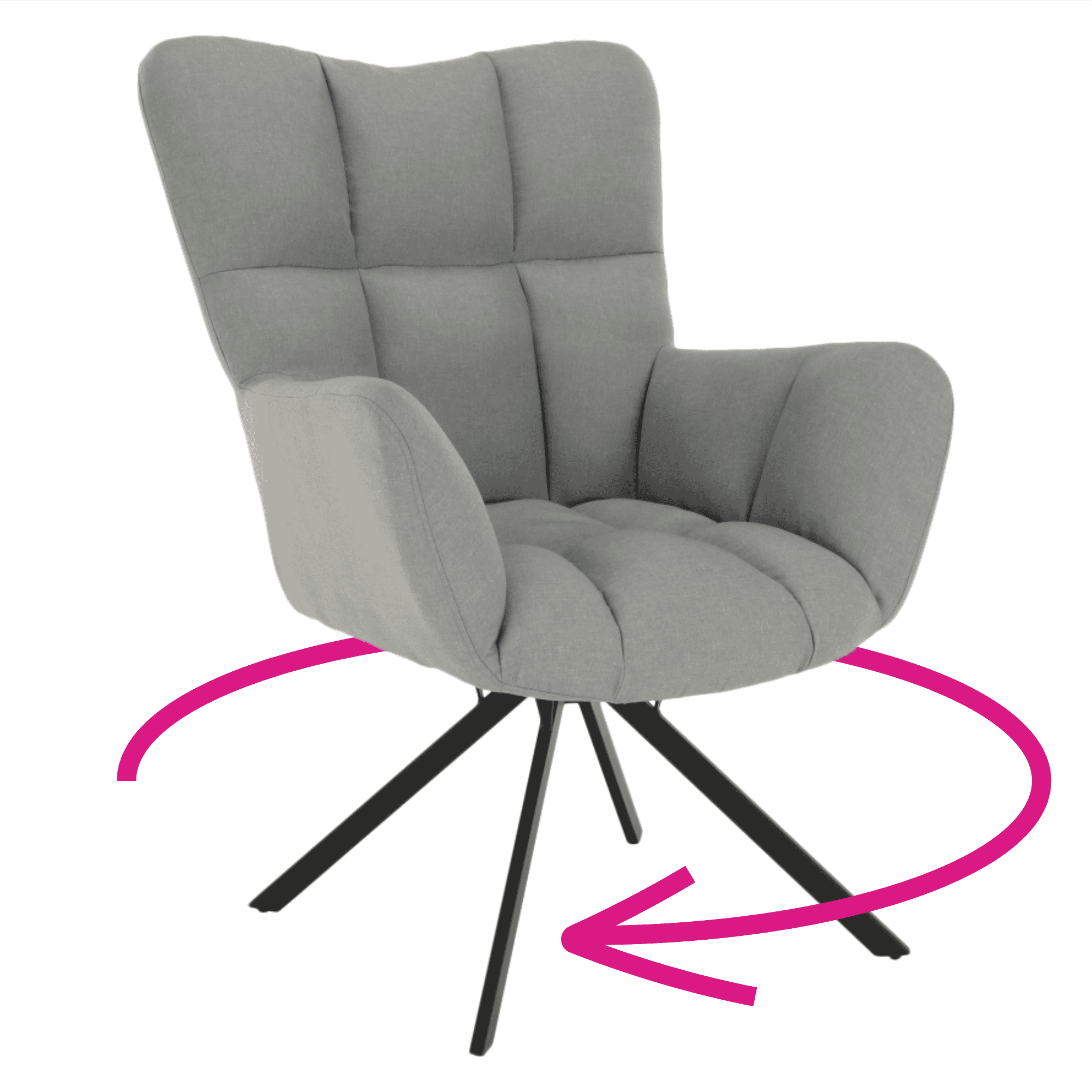 komodo-s-01 Fotoliu de design rotativ, gri/negru, KOMODO - imagine 1