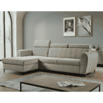 Canapea extensibilă, bej, stânga, KORIO - imagine 5