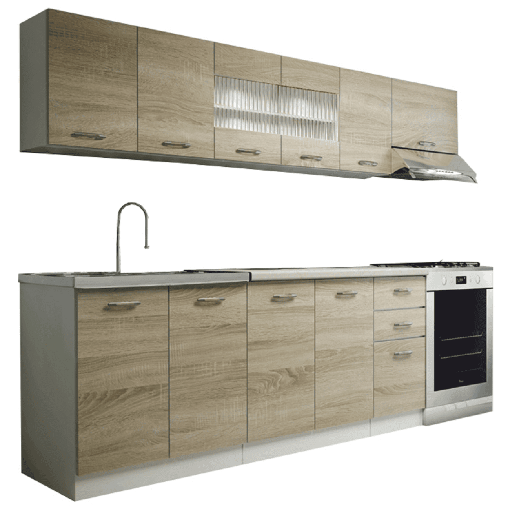 kuchyna-promo-na-bielom-pozadi Mobilă de bucătărie, stejar sonoma/albă, PROMO - imagine 1