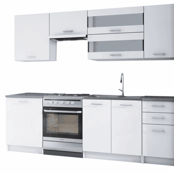 Ansamblu bucătărie 2,4 m, alb, FABIANA