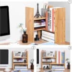 Organizator modular cu 3 forme de depozitare reglabile, din bambus, 65x15x40 cm, maro Mob360 - imagine 7