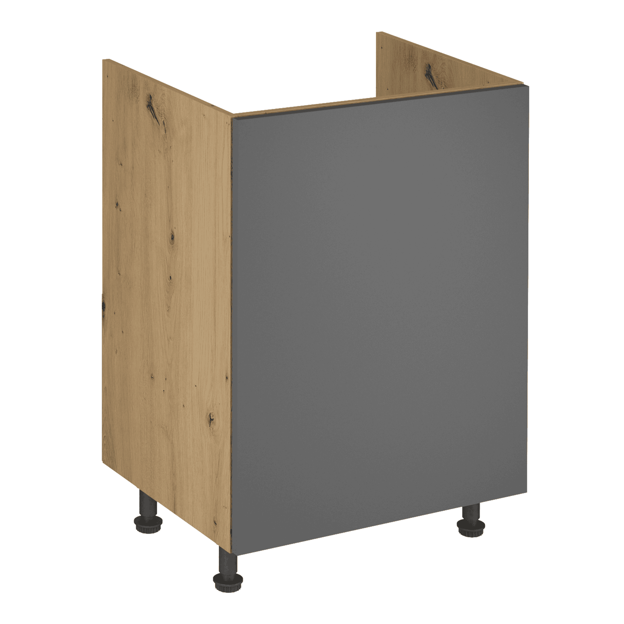 langen-d60z-01 Dulap pt. chiuvetă, stejar artizanal / gri mat, universal, LANGEN D60Z - imagine 1