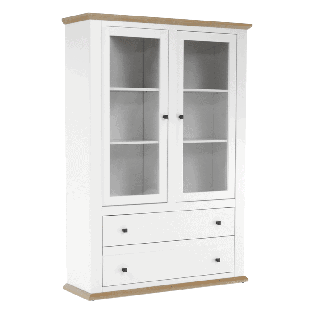 leon-mz5-komoda-hlavny Vitrină MZ5, alb / stejar grand, LEON - imagine 1