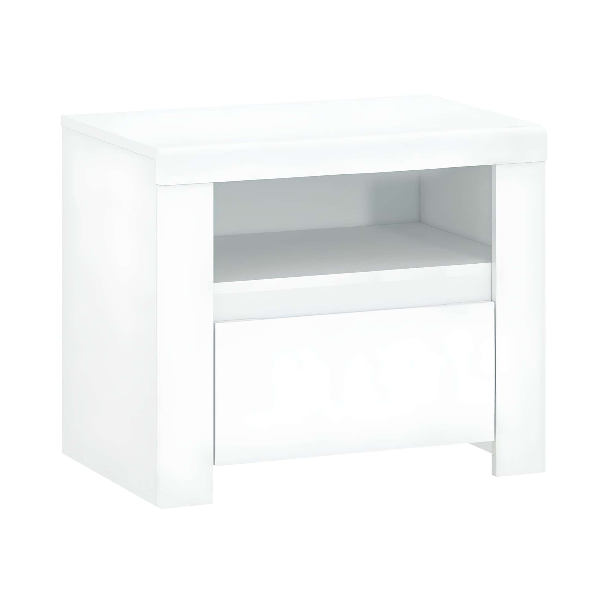 lindy-1S-stolik-01 Noptieră 1S, alb lucios, LINDY - imagine 1