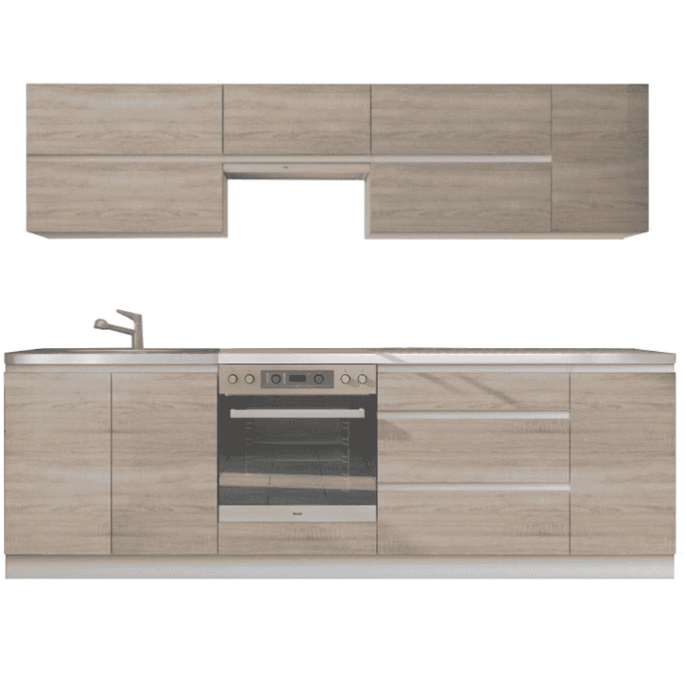 line-kuchyna-hlavna Set bucatarie 2,6 m, alb/stejar sonoma, LINE NEW - imagine 1