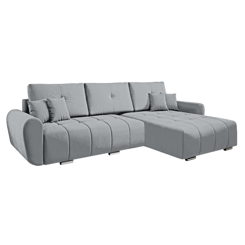 longa-roh-pohovka-siva-p-01 Set canapea universală, ţesătură gri deschis, LONGA ROH - imagine 1