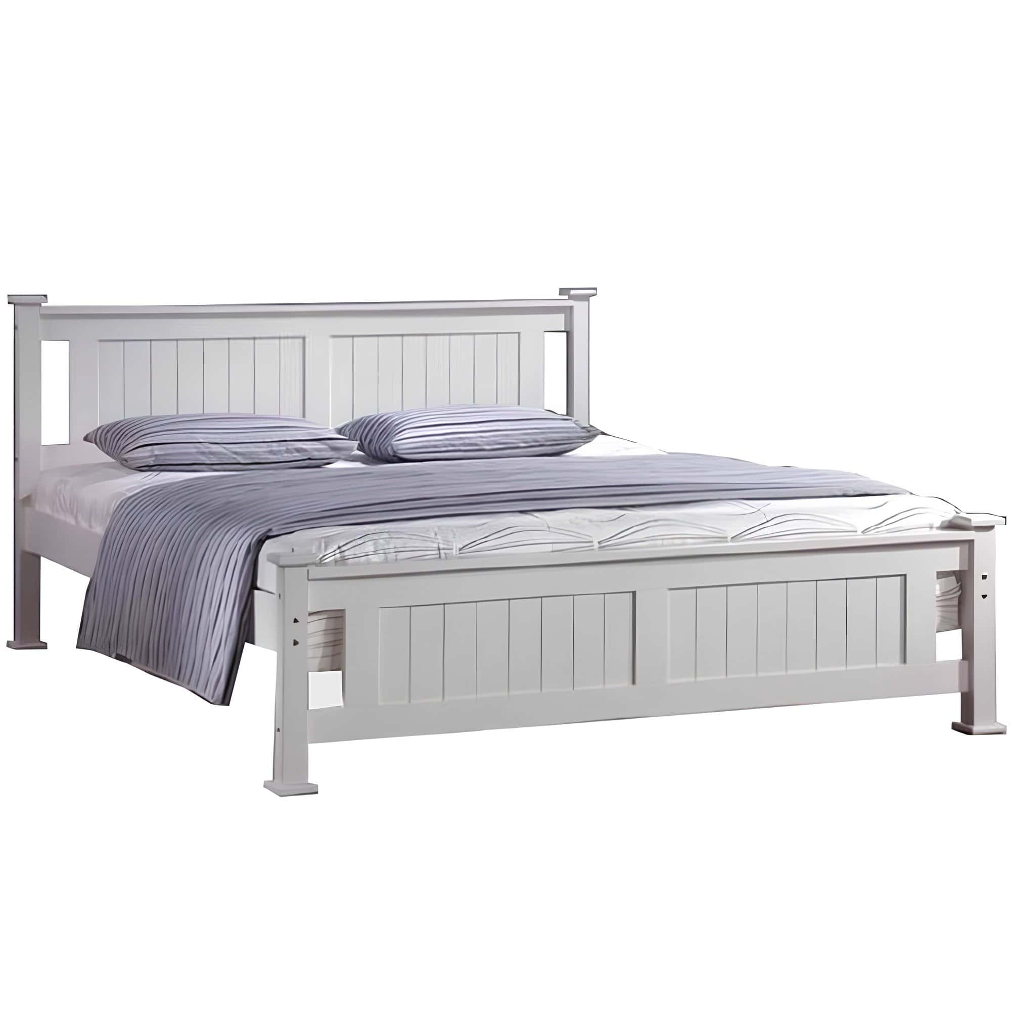 lucas-postel-hlavna Pat cu lamele, lemn de mesteacăn/alb, 180x200, LUCAS NEW - imagine 1