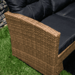 Set de grădină din ratan, maro deschis / negru, MADUL - imagine 4