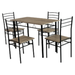 Set de sufragerie 1+4, stejar sonoma/negru, MAKO - imagine 5