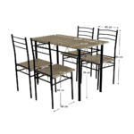 Set de sufragerie 1+4, stejar sonoma/negru, MAKO - imagine 4