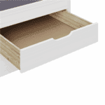 Pat cu pat suplimentar extensibil, alb, lemn masiv, 90x200, MARINELLA NEW - imagine 3