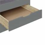 Pat cu pat suplimentar extensibil, gri, lemn masiv, 90x200, MARINELLA NEW - imagine 4