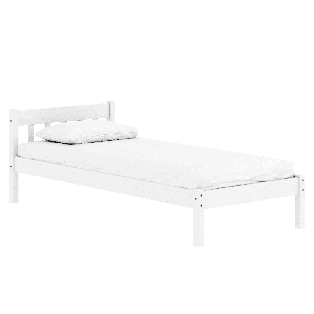 mavil-postel-biela-90-01 Pat cu somieră, alb, lemn de pin, 90x200, MAVIL - imagine 1