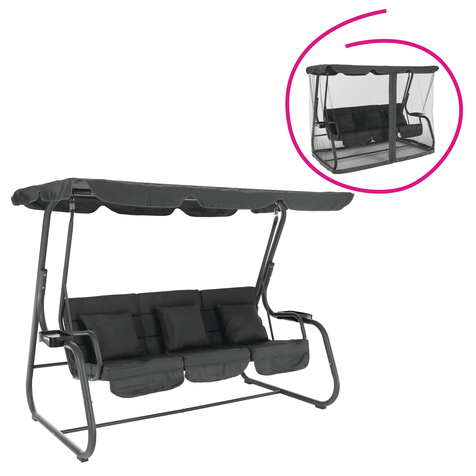 mija-hojdacka-siva-01 Leagăn de grădină, gri închis, MIJA - imagine 1