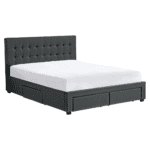 Pat cu somieră, 180x200, gri, MILARA - imagine 2