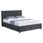 Pat cu somieră, 180x200, gri, MILARA