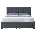 Pat cu somieră, 180x200, gri, MILARA - imagine 3