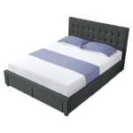 Pat cu somieră, 180x200, gri, MILARA - imagine 4