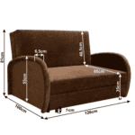 Fotoliu extensibil, maro, MILI 2 - imagine 5