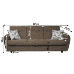 Canapea 3 locuri, extensibilă, maro Savana/cu model, MILO - imagine 4