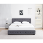 Pat cu spaţiu de depozitare, 180x200, gri, MINDY - imagine 9