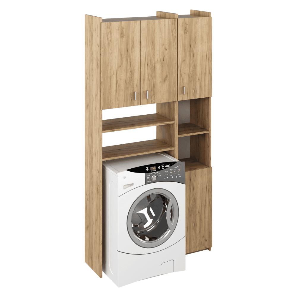 mirali-dvojskrinka-artisan-2 Dulap deasupra maşinii de spălat cu raft, stejar artisan, MIRALI - imagine 1