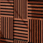 Modul riflaj MDF decorativ LDA PREMIUM de tip panou acustic, Stejar Maro, 30x30 cm Mob360