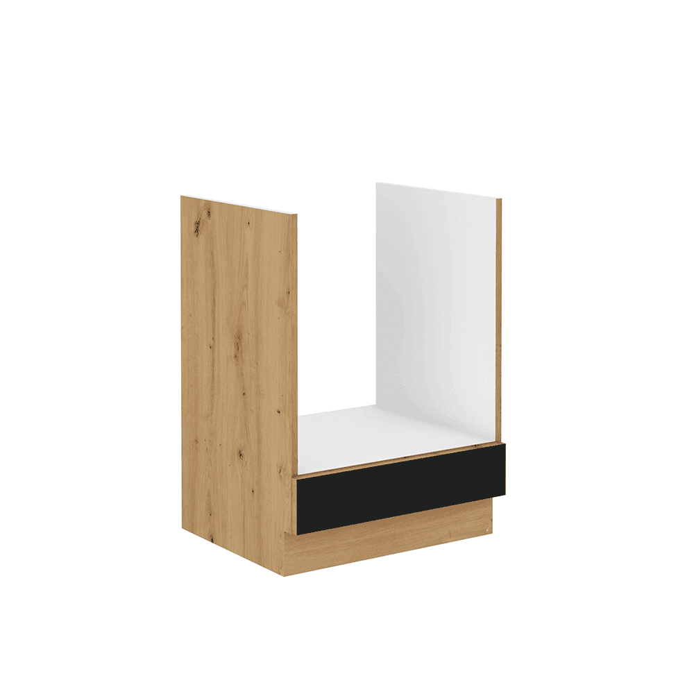 monro-60dgazbb-1x1k-01 Dulap inferior pentru aragaz încorporat, stejar artizan/ negru mat, MONRO 60 D GAZ BB - imagine 1