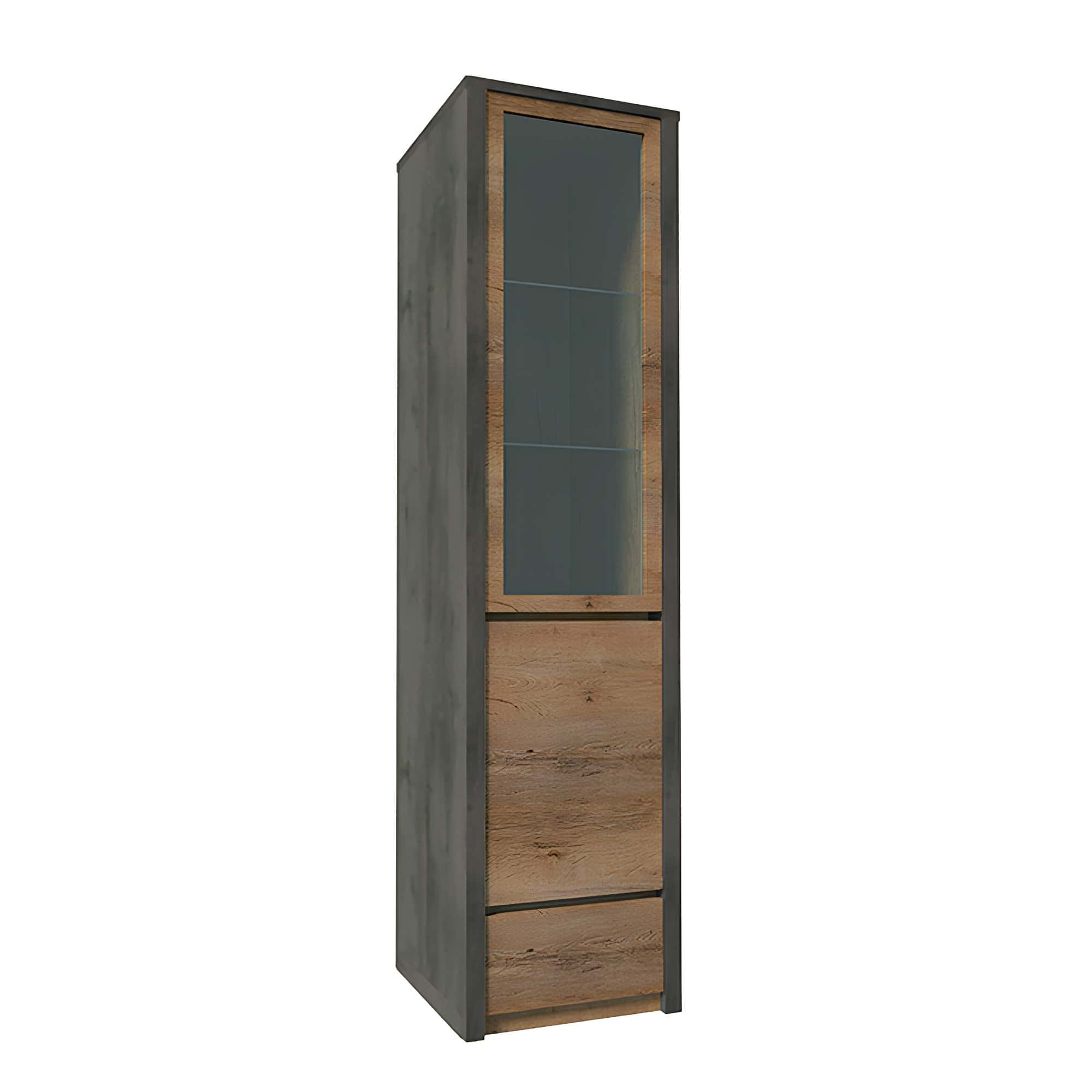 montana-hlavna Vitrină, stejar lefkas închis/gri, MONTANA W1D - imagine 1