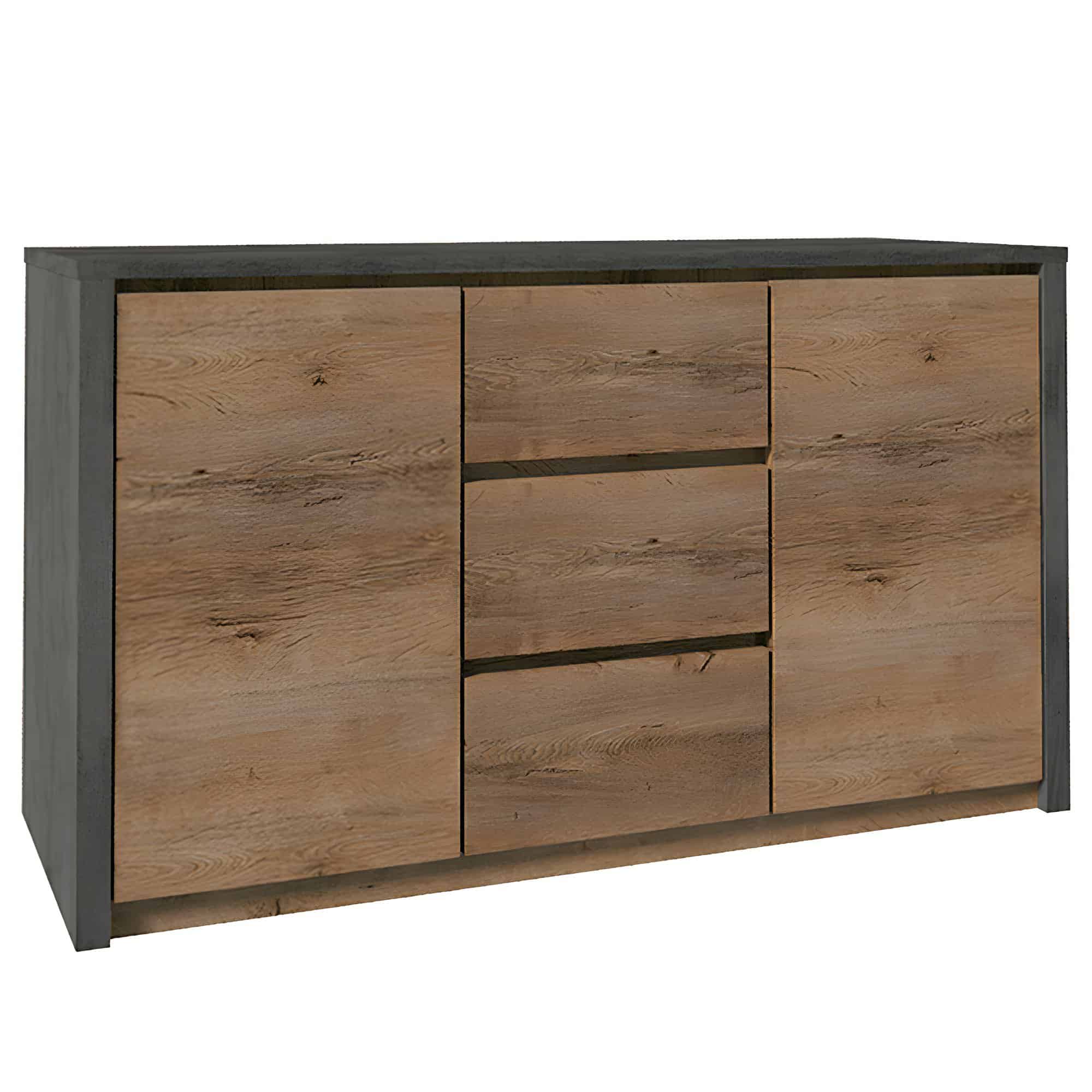 montana-komoda-hlavna Comodă, stejar lefkas închis/gri, MONTANA K2DP - imagine 1