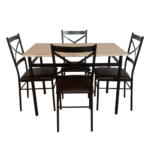 Set de sufragerie 1+4, stejar Sonoma / negru / maro, NAREN - imagine 3