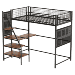 Pat înălţat cu barieră, 90x200, alb, NIVEN - imagine 2