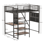 Pat înălţat cu barieră, 90x200, alb, NIVEN - imagine 7