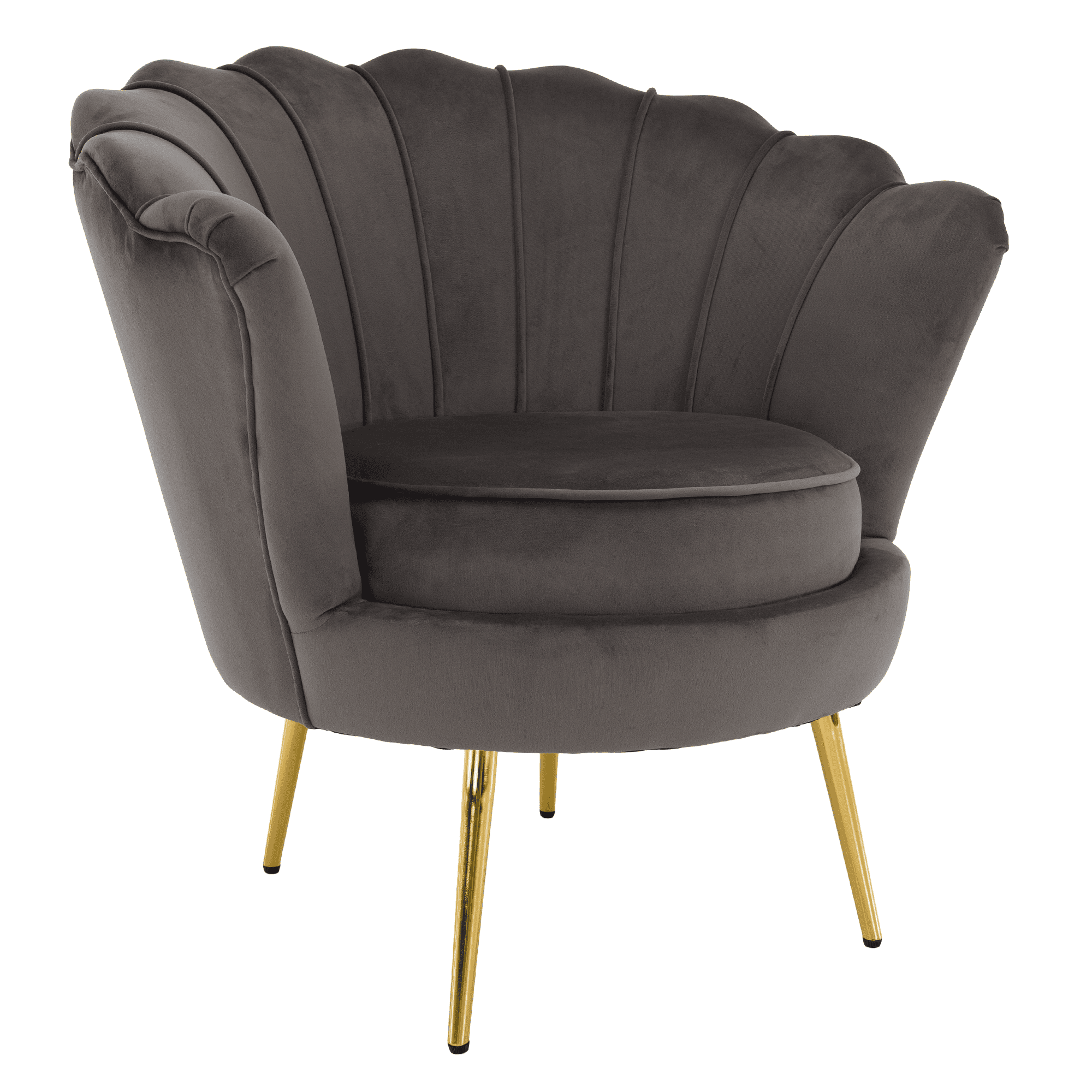 nobleo-kreslo-sivobezova-01 Fotoliu în stilul Art-deco, gri-maro ţesătură Velvet/gold crom auriu, NOBLEO - imagine 1