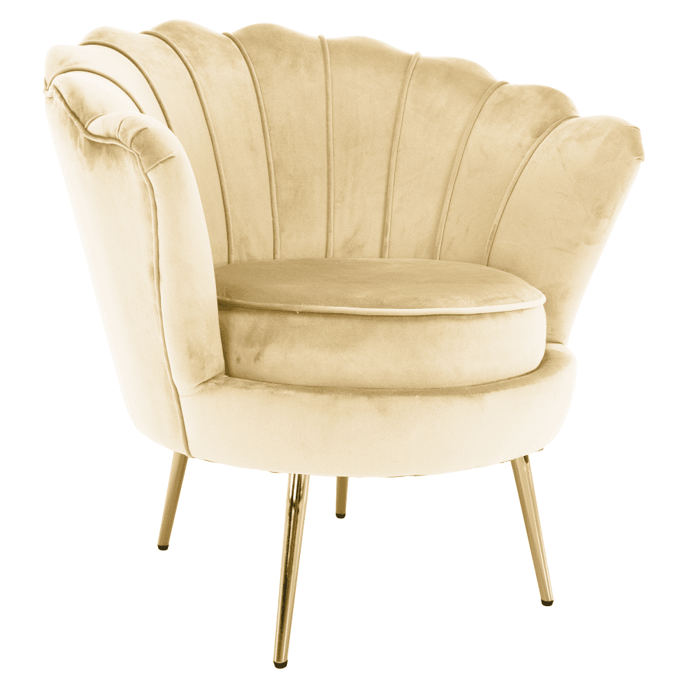 nobleo-kreslo-typ1-qw-pan-01 Fotoliu în stilul Art-deco, bej ţesătură Velvet/gold crom auriu, NOBLEO - imagine 1