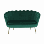 Bancă în stil Art-deco, catifea Velvet smarald/crom auriu, NOBLIN - imagine 7