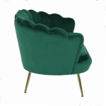 Bancă în stil Art-deco, catifea Velvet smarald/crom auriu, NOBLIN - imagine 9