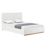 Pat cu somieră si spaţiu de depozitare 160x200, alb, NUVOLA