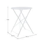 Set grădină 1+2, alb, oţel, OBAX - imagine 5