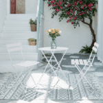 Set grădină 1+2, alb, oţel, OBAX - imagine 3