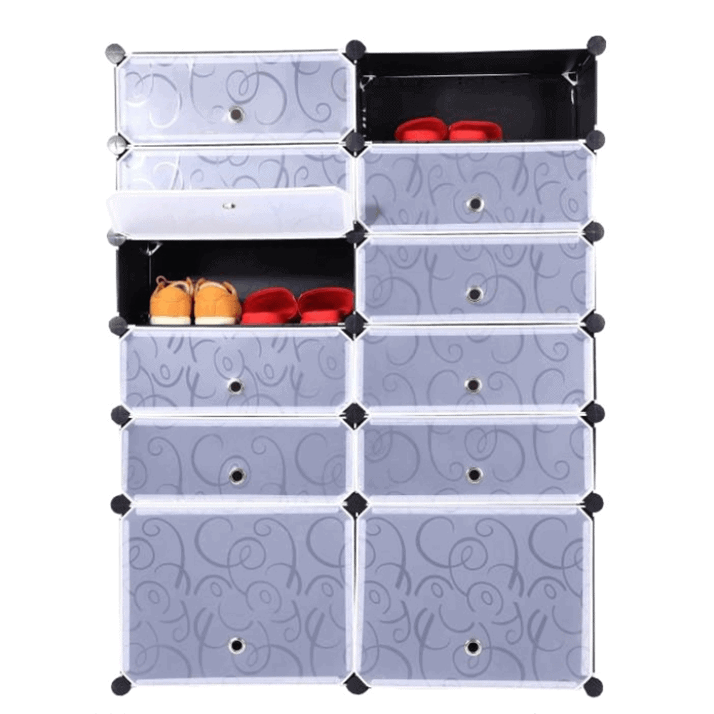 organizer-topanky-cierna-bekim-typ2-04 Organizator de pantofi modular, negru / alb lapte, BEKIM TYPE 2 - imagine 1