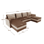 Canapea universală, maro / bej, PAULITA U - imagine 2