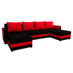 Canapea universală, negru/roşu, PAULITA U