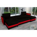 Canapea universală, negru/roşu, PAULITA U - imagine 4
