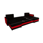 Canapea universală, negru/roşu, PAULITA U - imagine 5