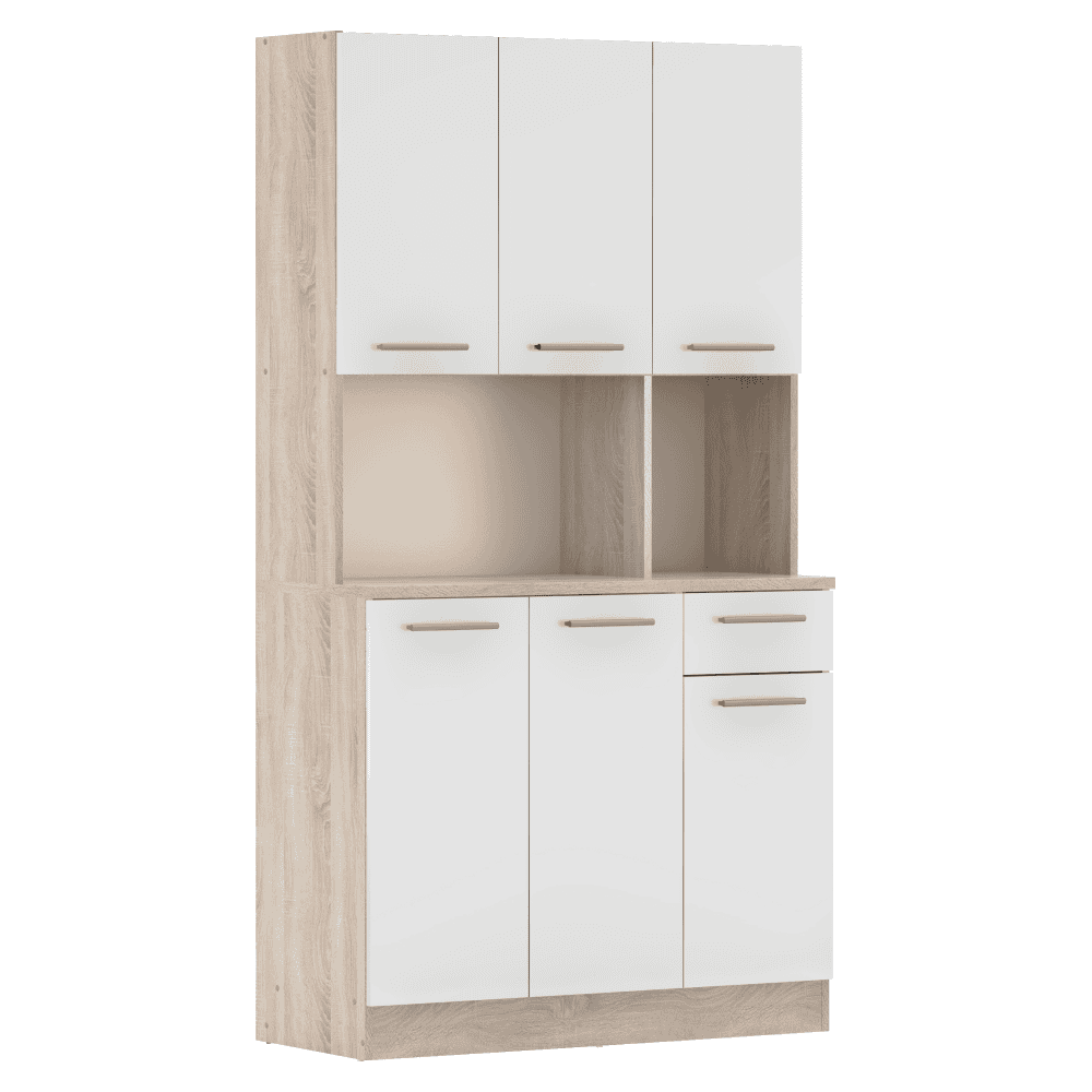 pelion-new-kredenc-sonoma-biela-01 Dulap de bucătărie cu şase uşi, stejar sonoma/alb, PELION NEW - imagine 1