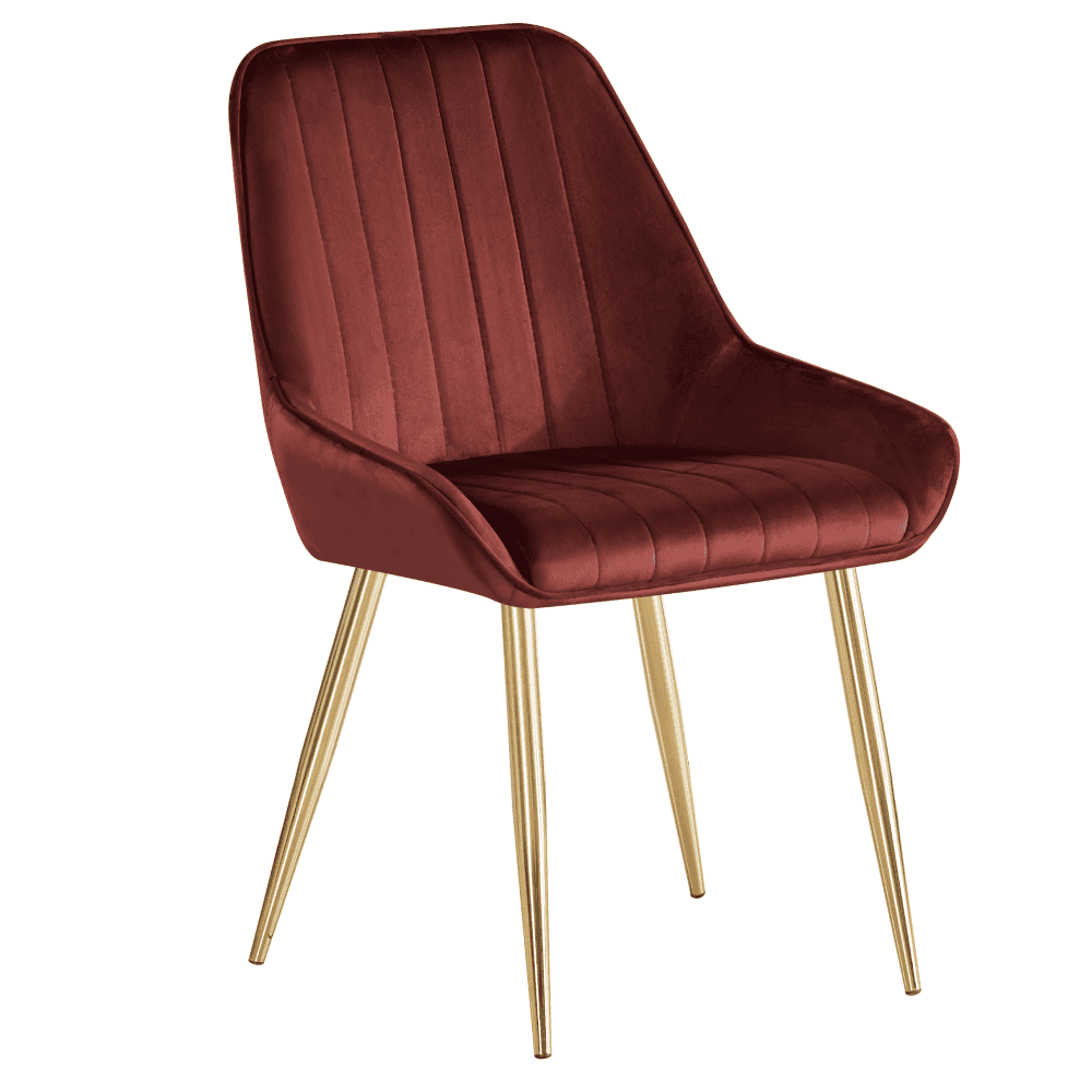 perlia-stolicka-bordo-1 Scaun de dining, bordó ţesătură Velvet/gold crom-auriu, PERLIA - imagine 1