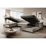 Canapea extensibilă, bej, stânga, POLY ROH U - imagine 5