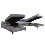 Canapea extensibilă, gri, dreapta, POLY ROH U - imagine 6