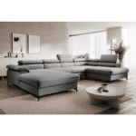 Canapea extensibilă, gri, dreapta, POLY ROH U - imagine 7